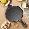 30cm Cast Iron Egg Frying Pan Non-stick & Lug Handle Pancake Skillet Household