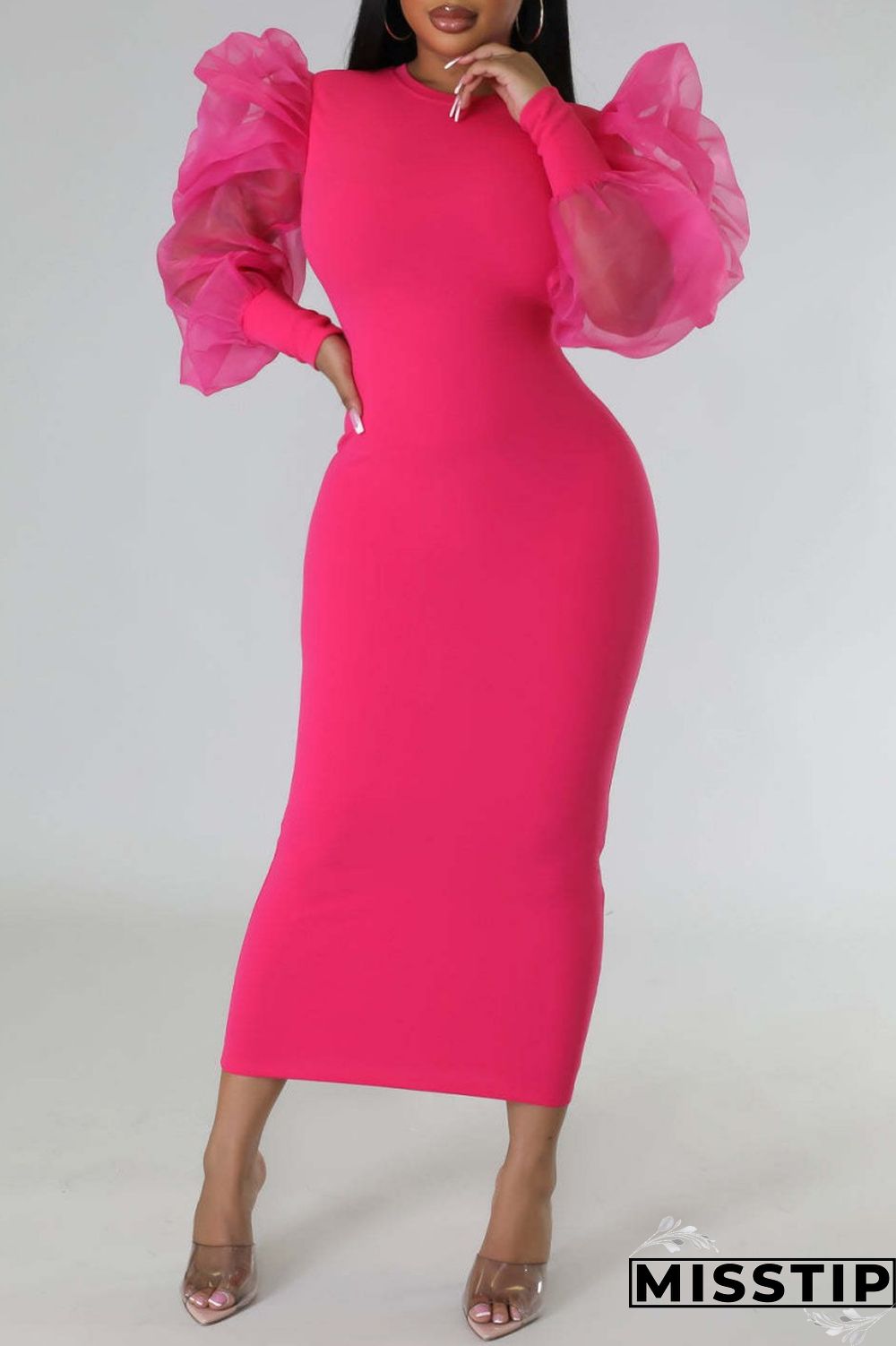 Black Fashion Casual Solid Patchwork O Neck Long Sleeve Dresses