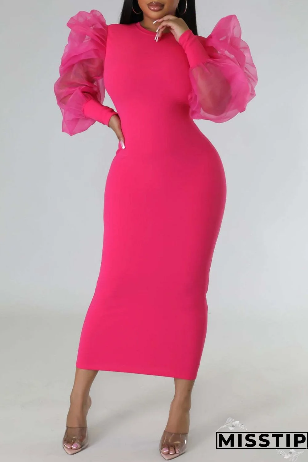 Black Fashion Casual Solid Patchwork O Neck Long Sleeve Dresses