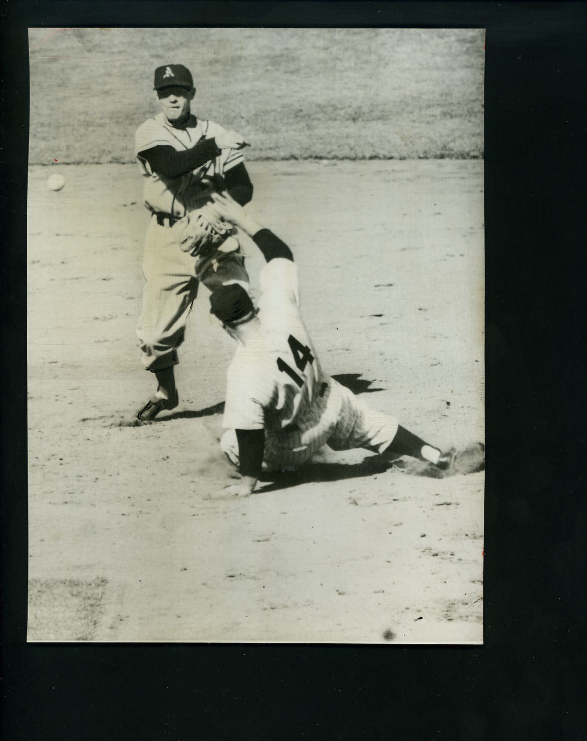 Eddie Joost & Gene Woodling 1954 Press Photo Poster painting Philadelphia A's Yankees