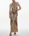 Embellished Fringed Halter Maxi Dress