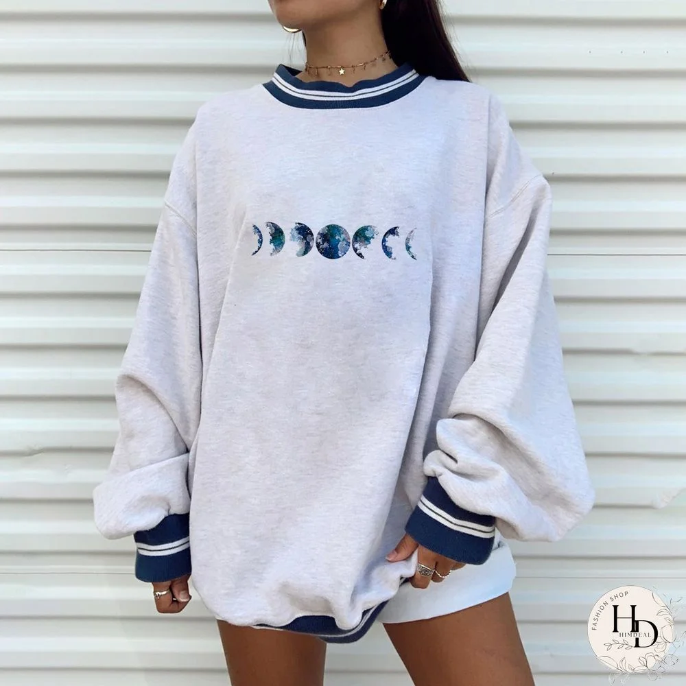 Casual Fashion Printing Positioning Printing European And American Loose Sweater