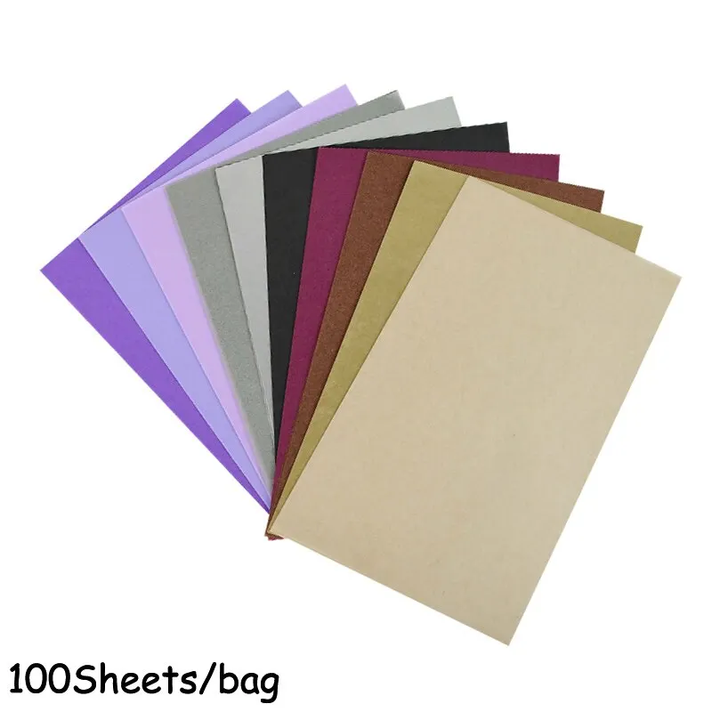 100Sheets A5 Gift Wrapping Paper Retro Multicolor Tissue Paper Bookmark Floral Gift Packaging Material Birthday Party Decoration
