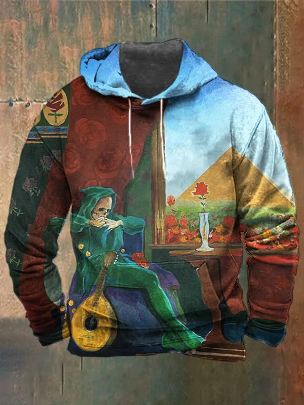 Unisex Skull Print Heavyweight Hoodies