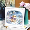 5D DIY Partial Special Shaped Drill Diamond Painting With Frame Kit Dog Decor 19.2x19.2cm