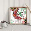 Diamond Painting-DIY Crystal Rhinestone Hummingbird Holding Flowers