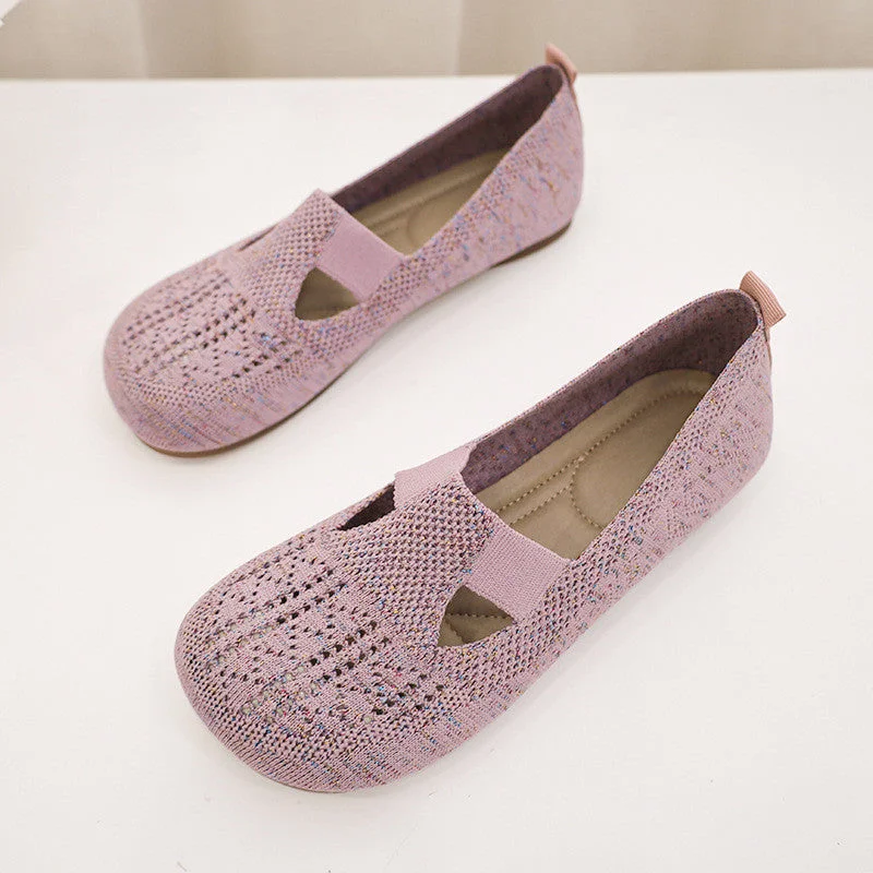 Women's Summer Fly Woven Slip-on Casual Breathable Flat Sandals
