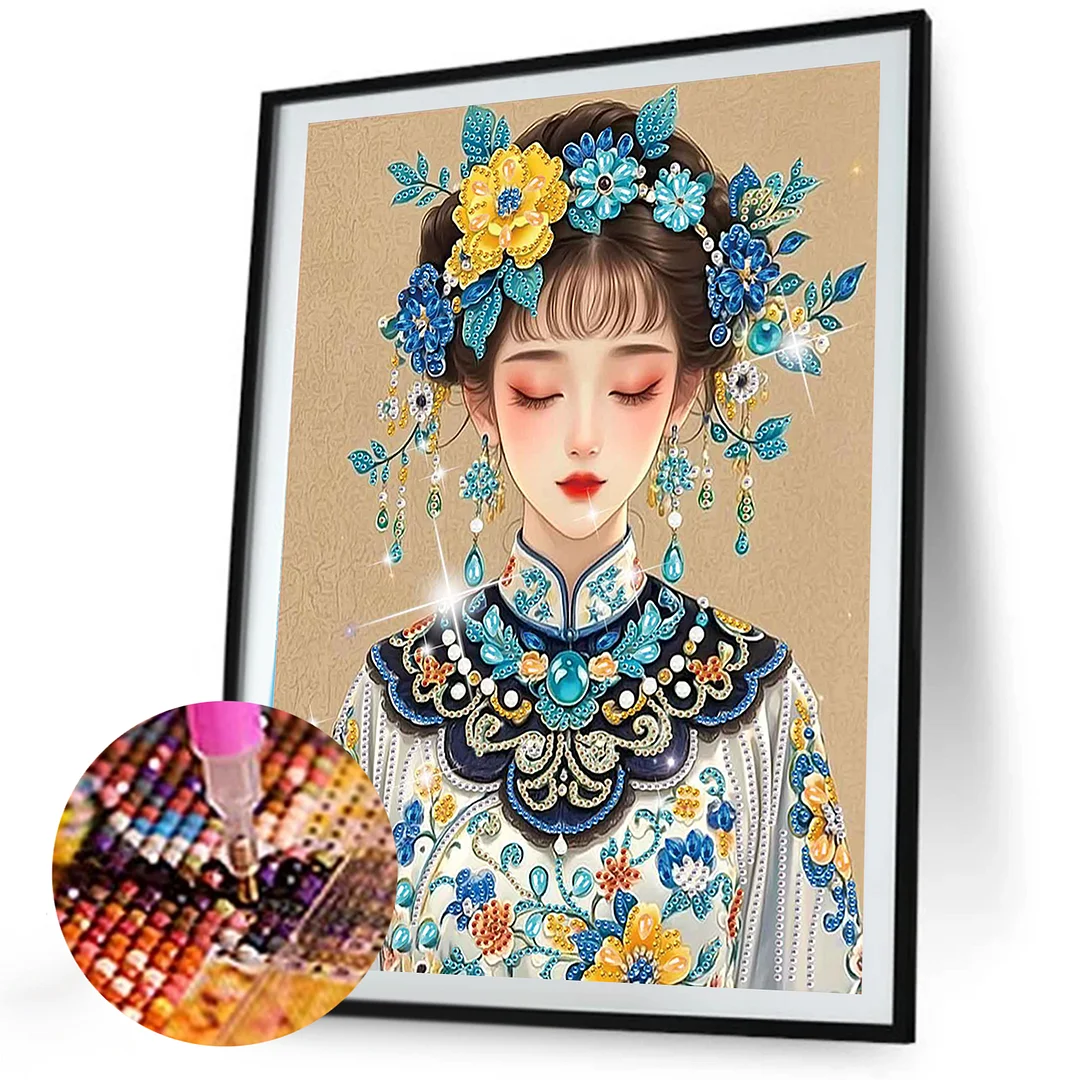 Diamond Painting - Partial Special Shaped Drill - Elegant Lady(Canvas|30x40cm)