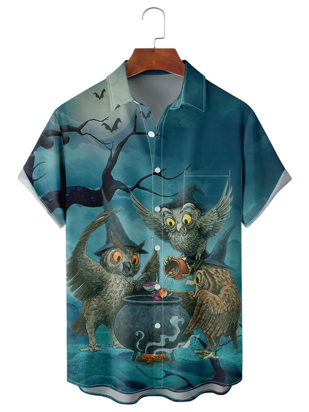 Halloween Casual Loose Men's Plus Size Short-Sleeved Shirt