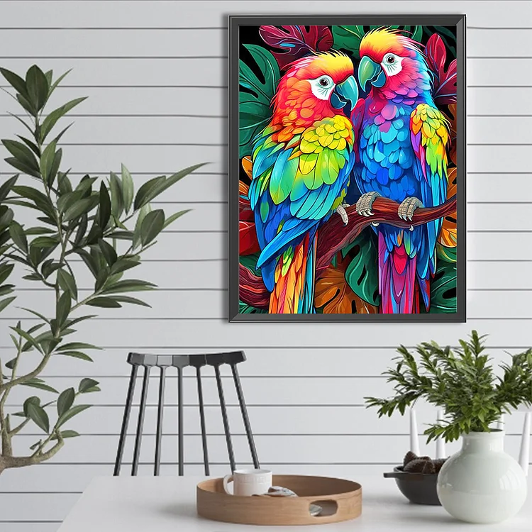 5d Diy Large Diamond Painting Kit, Colorful Parrot Round Full Diamond Art  Kit (27.6x15.7 In/70x40 Cm) Suitable For Adults And Kids As Wall Decoration