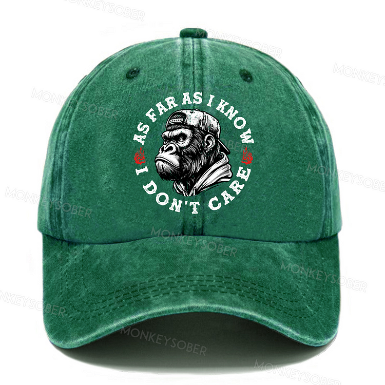 As Far As I Know I Don't Care Washed Baseball Caps