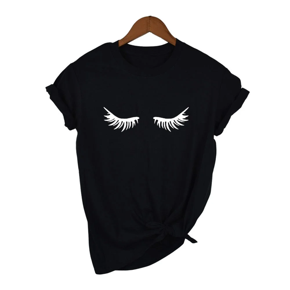 Eyelashes T Shirt Makeup Fashion Tee Eyelashes Makeup Lashes Mascara Funny Tee Fashion Brunch Shirt Tumblr Graphic Tops