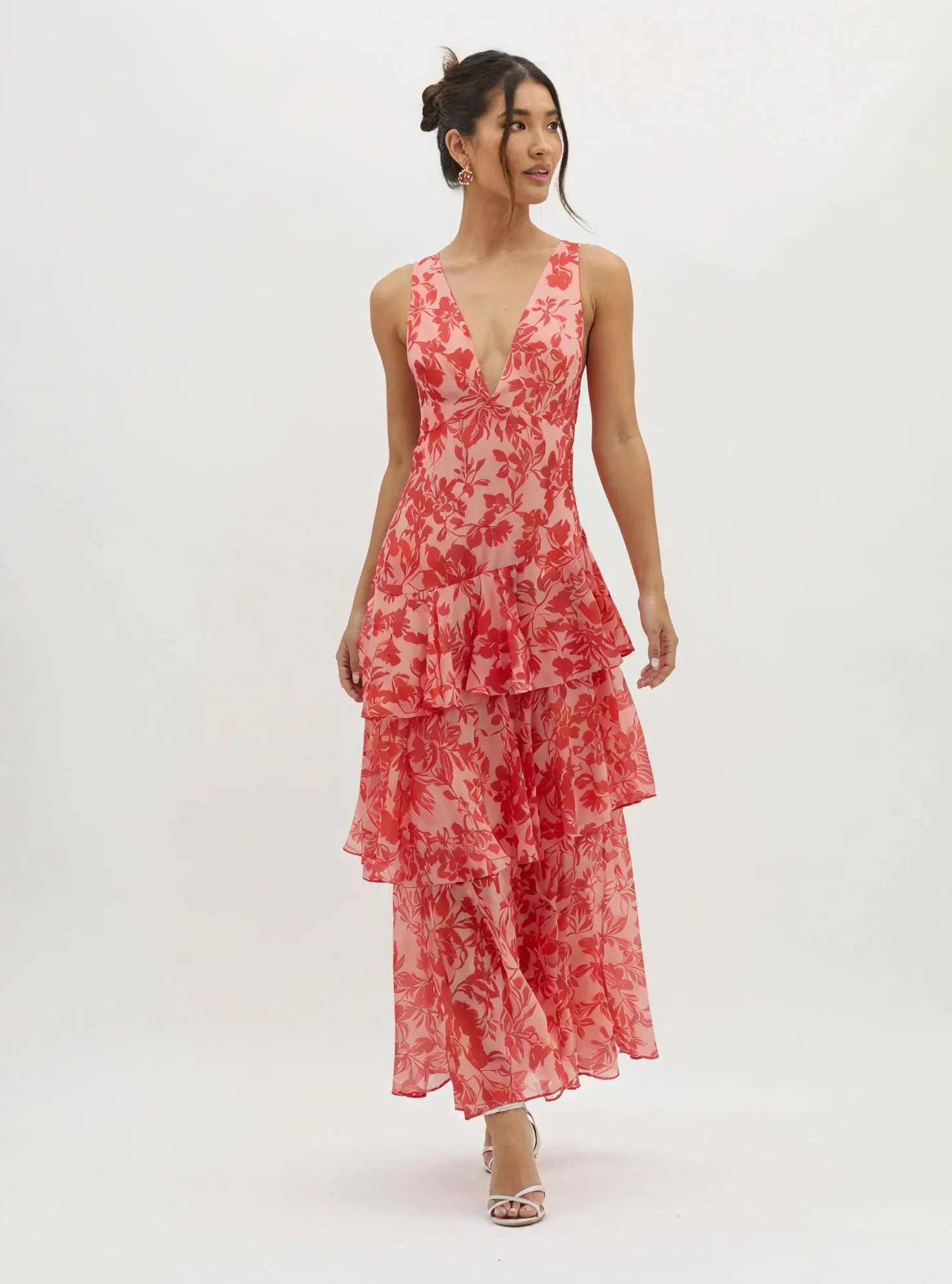 Kleidhaus Damen Maxikleid – Blumenprint, V-Ausschnitt, Stufenrock, XS-XL-83283-a9cfc6a7-1b6f-4a4e-a5d6-a0c5ef3da866