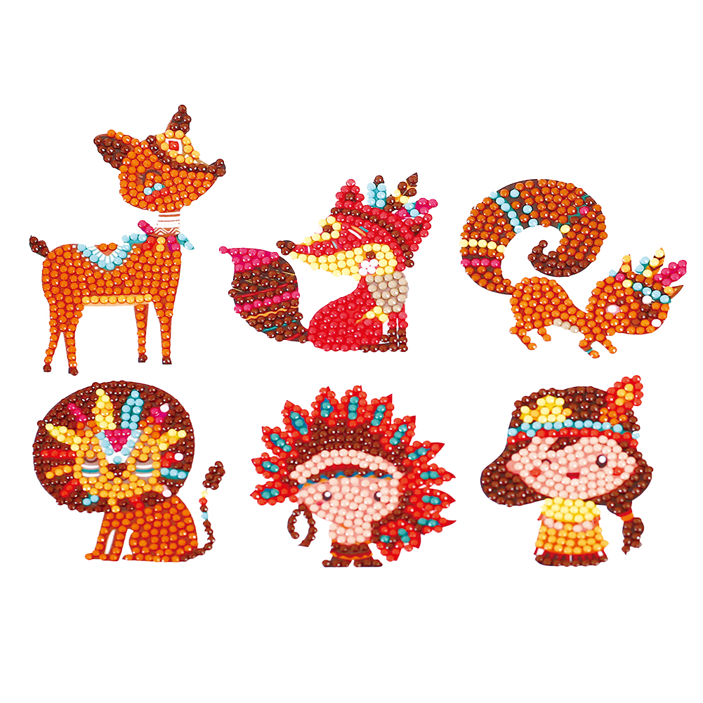 

6pcs Cartoon Lion - 5D DIY Craft Sticker, 501 Original
