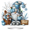 Diamond Painting Acrylic Single Sided January Snowflakes Gnome Gnome Ornaments Tabletop Home Office Decor
