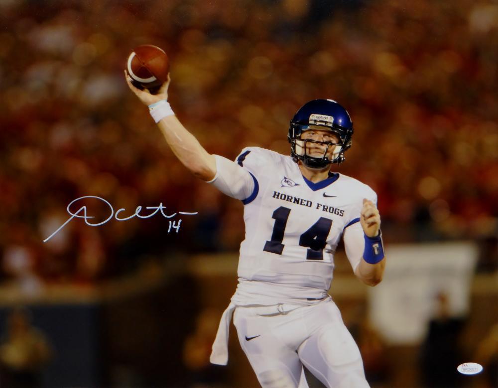 Andy Dalton Autographed TCU 16x20 Horizontal Passing Photo Poster painting- JSA Witnessed Auth