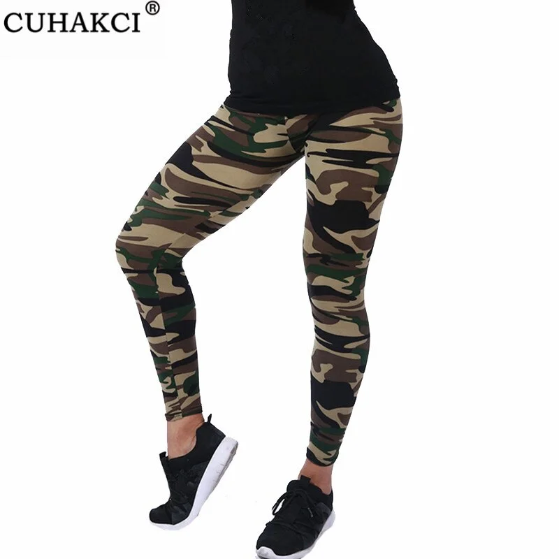 CUHAKCI New Brands Women Leggings High Elastic Skinny Camouflage Legging Spring Autumn Leggins Slimming Women Leisure Pant