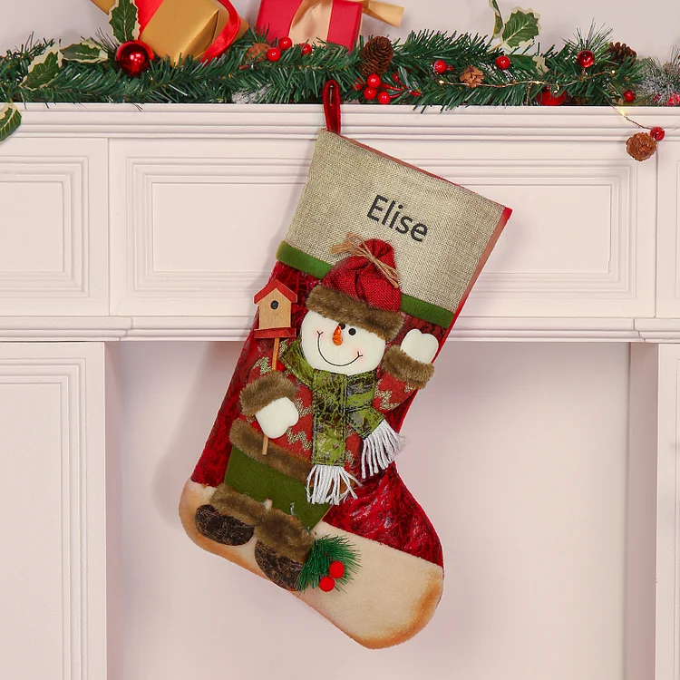 Christmas Stockings Ornaments Customized 1 Name Christmas Sock Personalized Gifts for Family Friends