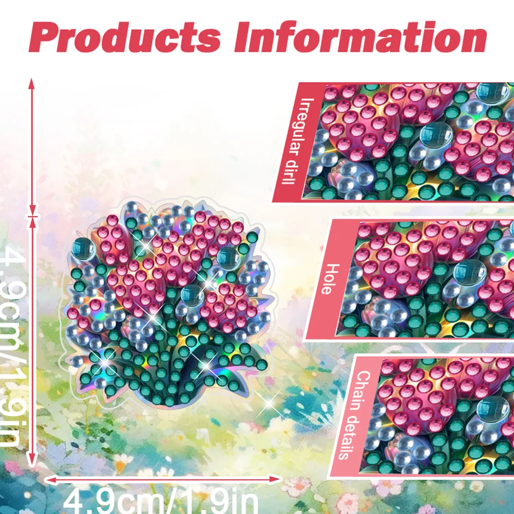 4pc Flower DIY Diamond Painting Car Air Vent Clip Air Freshener for Adults