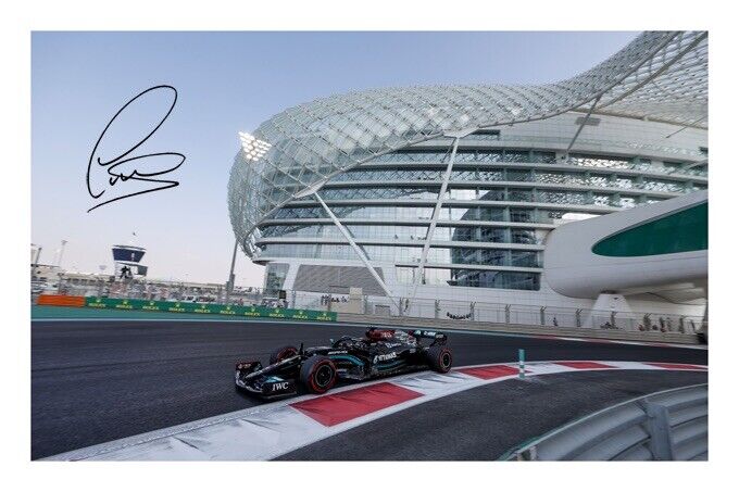 Lewis Hamilton F1 Abu Dhabi 2021 Signed A4 Photo Poster painting Print Autograph Formula 1