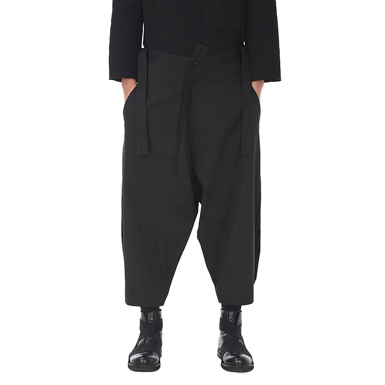 Original Design Sense Dark Style Suspenders Loose Crotch Casual Pants-dark style-men's clothing-halloween