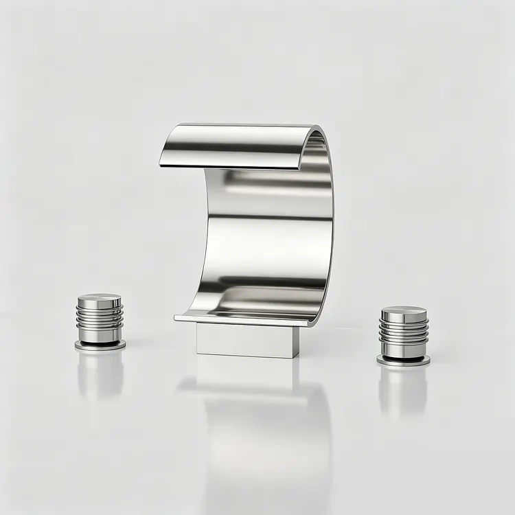 EVERSTEIN Waterfall Curved Bathroom Sink Faucet in Chrome