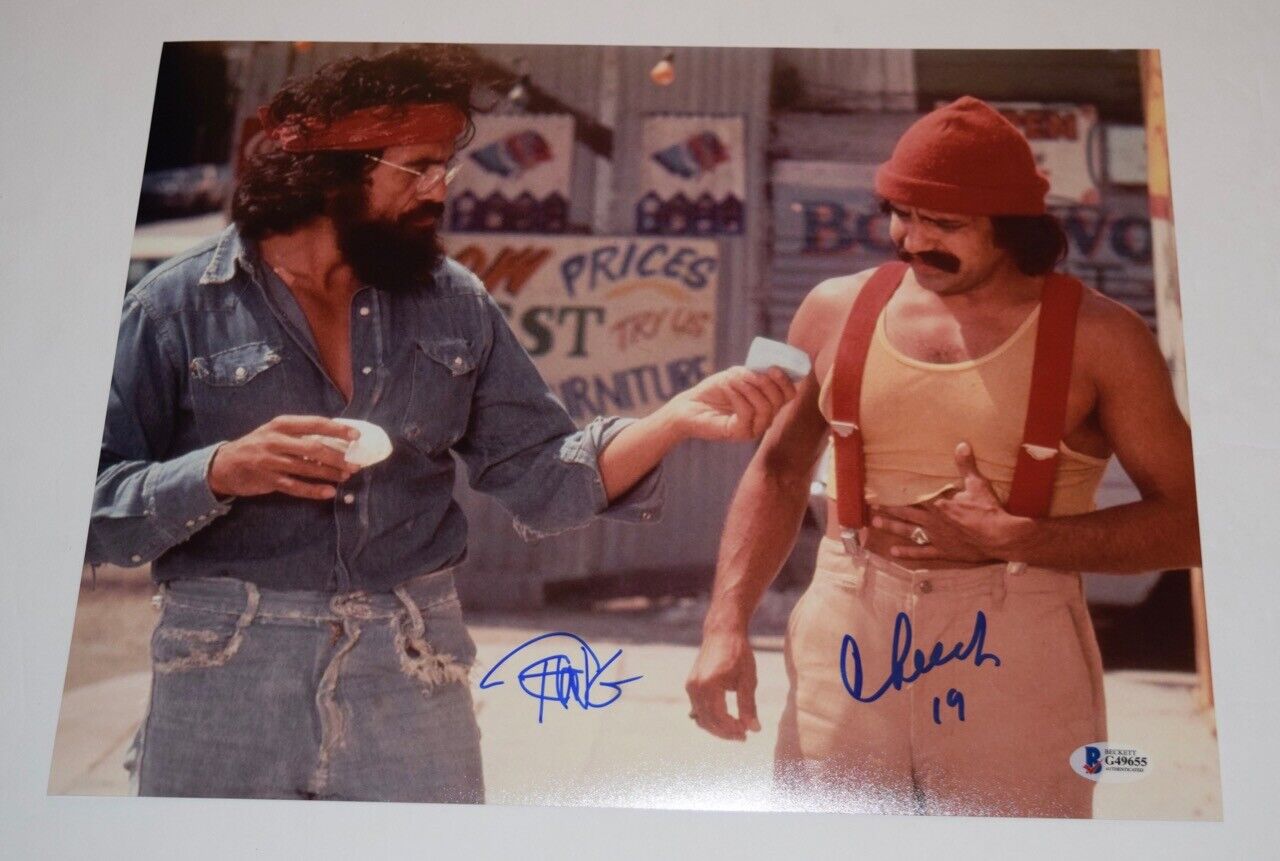 Cheech Marin & Tommy Chong Signed Autographed 11x14 Photo Poster painting UP IN SMOKE BAS COA