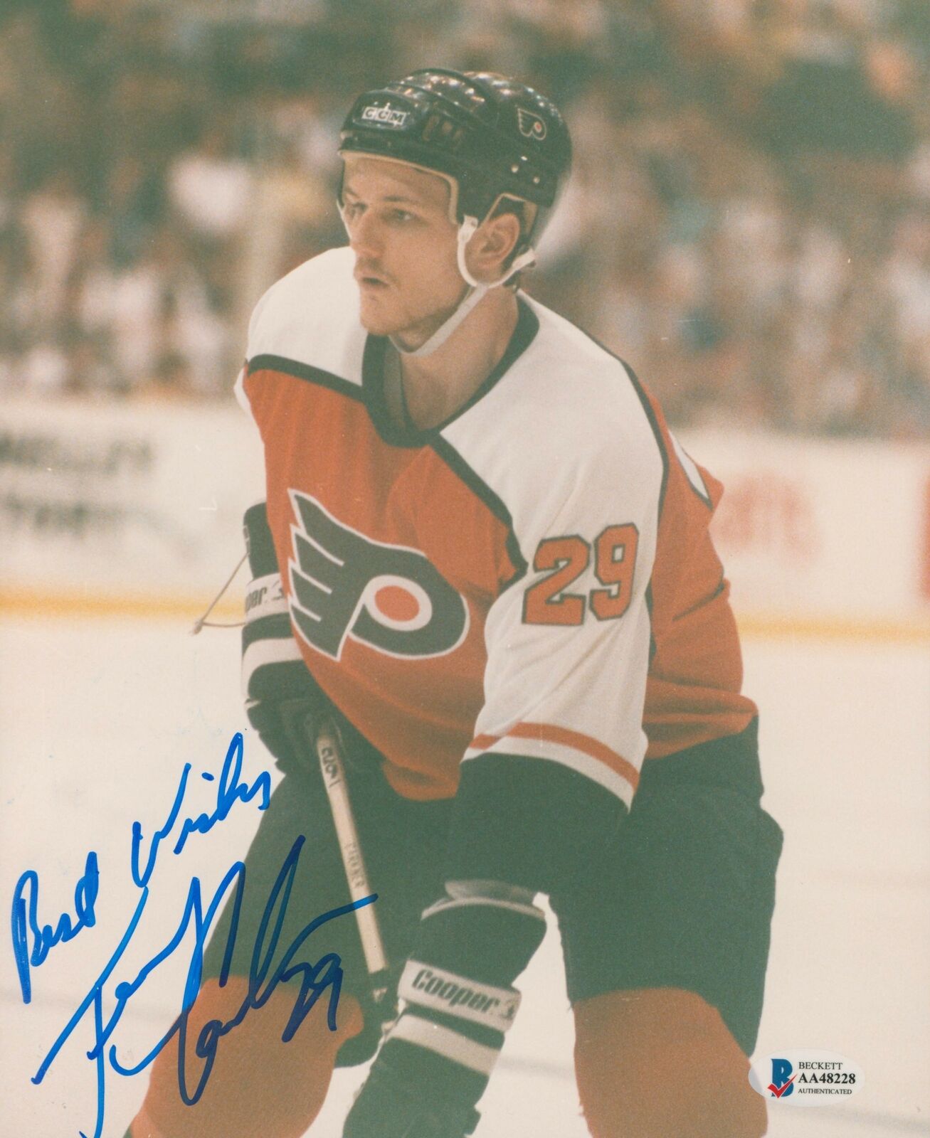 Flyers Terry Carkner Best Wishes Authentic Signed 8x10 Photo Poster painting BAS #AA48228