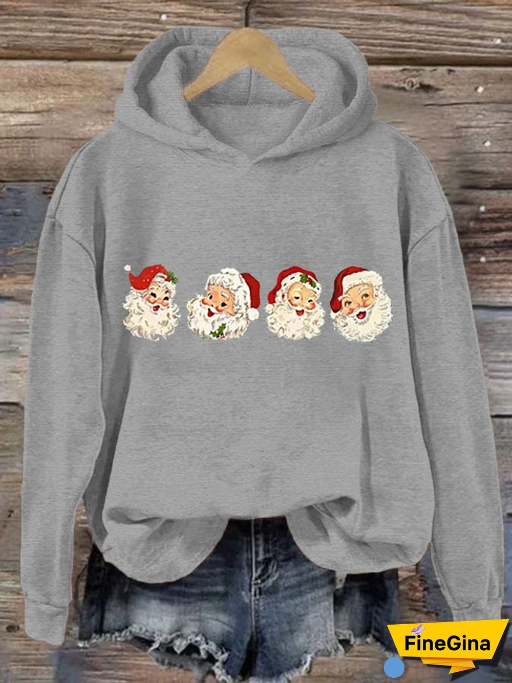 Women's Santa Claus Merry Christmas Casual Hoodie