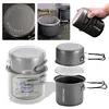 2Pcs Camping Cooking Pot Aluminum Alloy Backpacking Pot Gear for Trekking Hiking