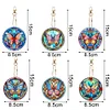 6Pcs Diamond Art Keyring Set Double Sided Cartoon Special Shaped (Butterfly)