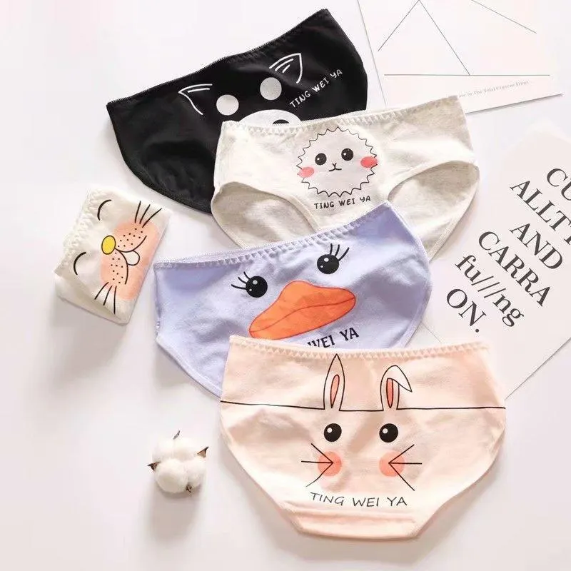 New 5pcs Teenage Flamingos Underpants Young Girl Briefs Comfortable Cotton Panties Kids Underwear