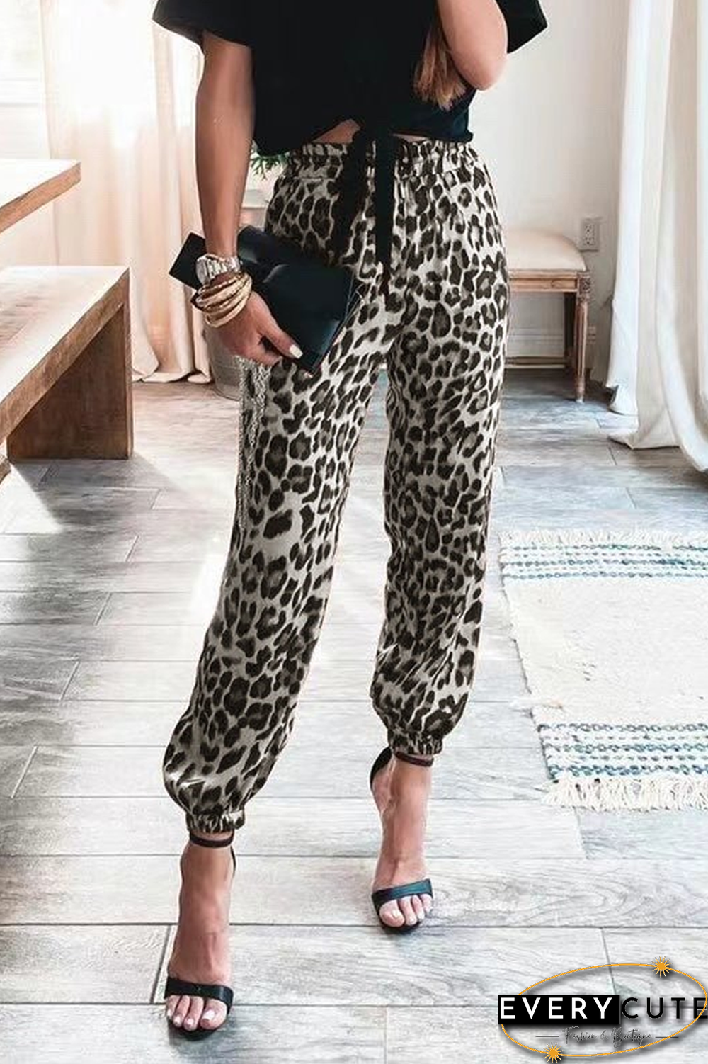 KarliDress If I Could Escape Leopard Pants P12591