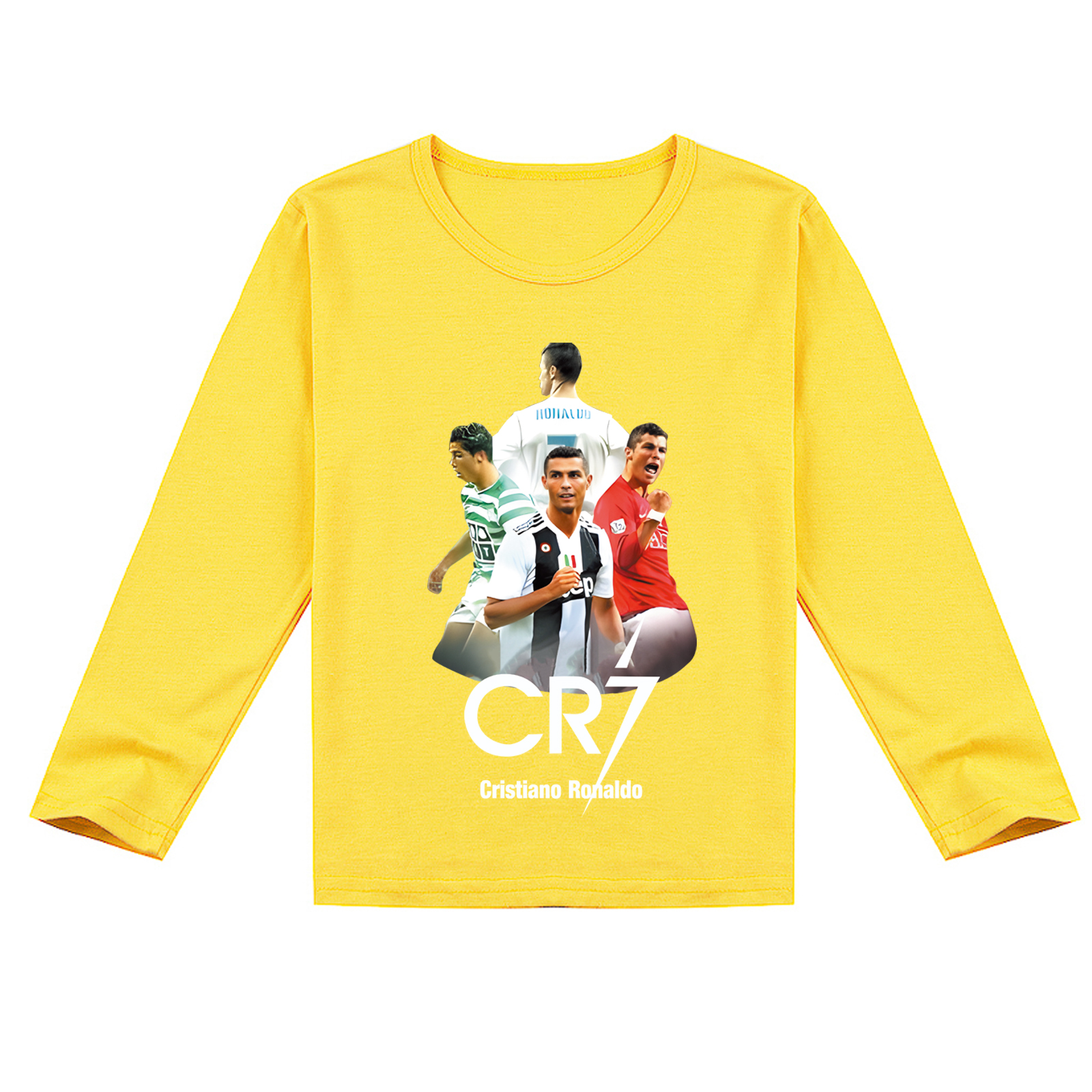 Mayoulove Cristiano Ronaldo Long Sleeve T-Shirt for Kids - Boys  Girls - Stylish Soccer Fan Apparel-Mayoulove