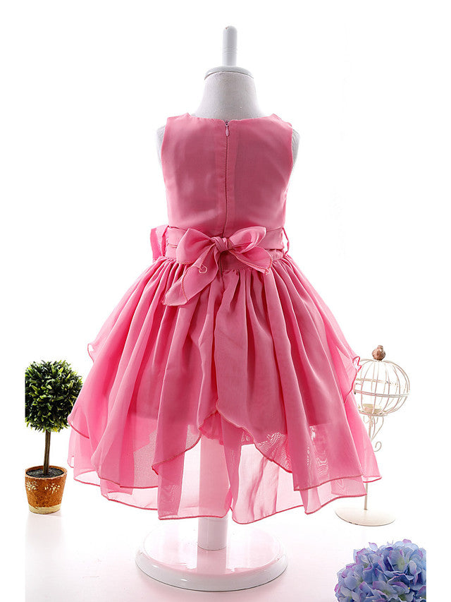 Ball Gown Short Sleeve Bateau Neck Flower Girl Dress with Tulle and Velvet Bow