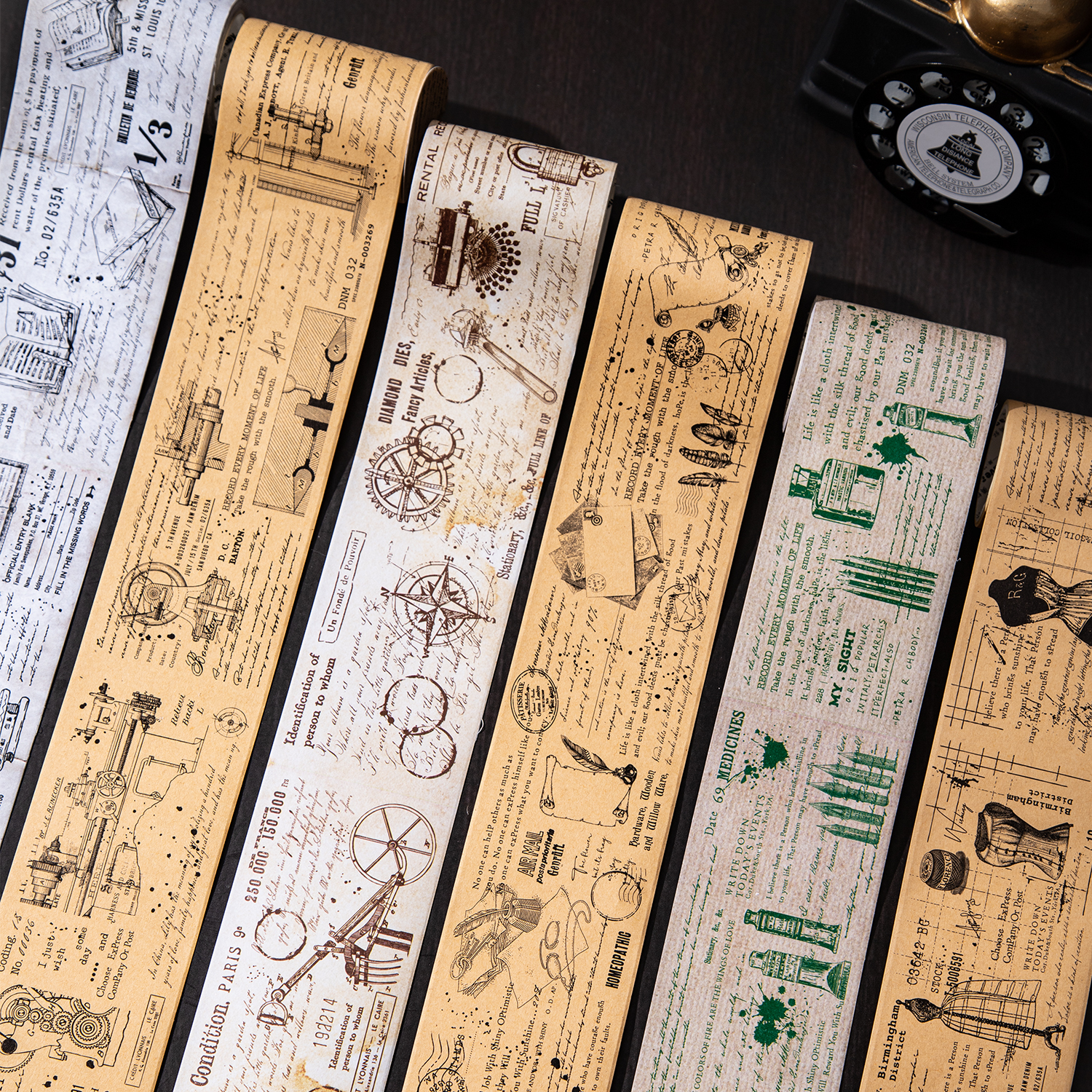 테이프 - 원고 시리즈의 단편 빈티지 영어 텍스트