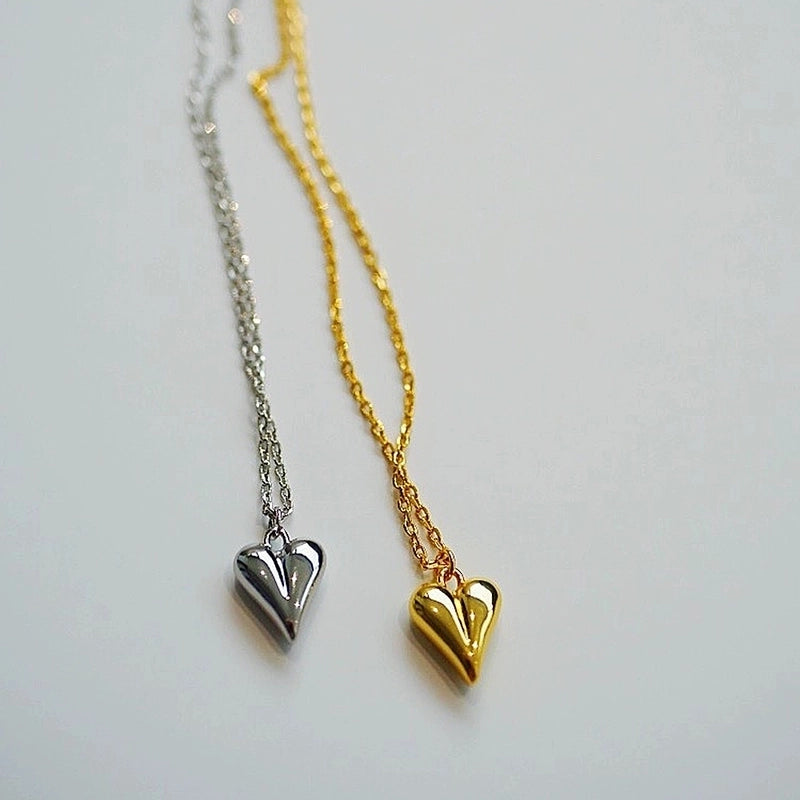 Casual Cute Minimalist Heart Shape 304 Stainless Steel Pendant Necklace