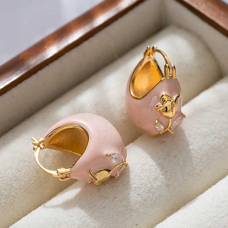Enamel Vintage Earrings