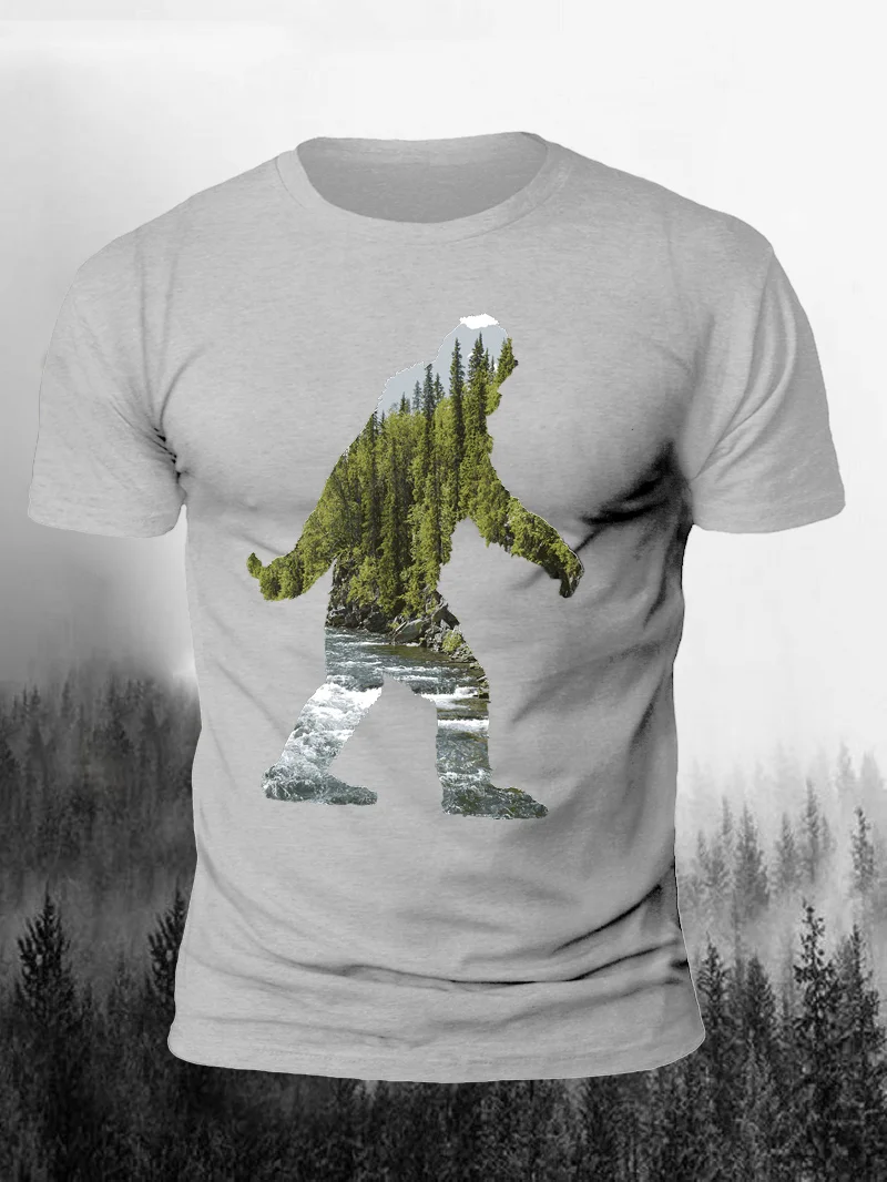 Creative Orangutan Mountain Forest Print Short Sleeve Men's T-Shirt in  mildstyles
