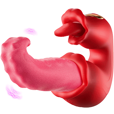 Thrusting Vibrators Dildo Rose Sex Toy With 10 Licking & Vibration Modes By Rose Toy