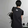 Deep V-neck Loose Pure Merino Wool Knitted Vest--Dark gray/White