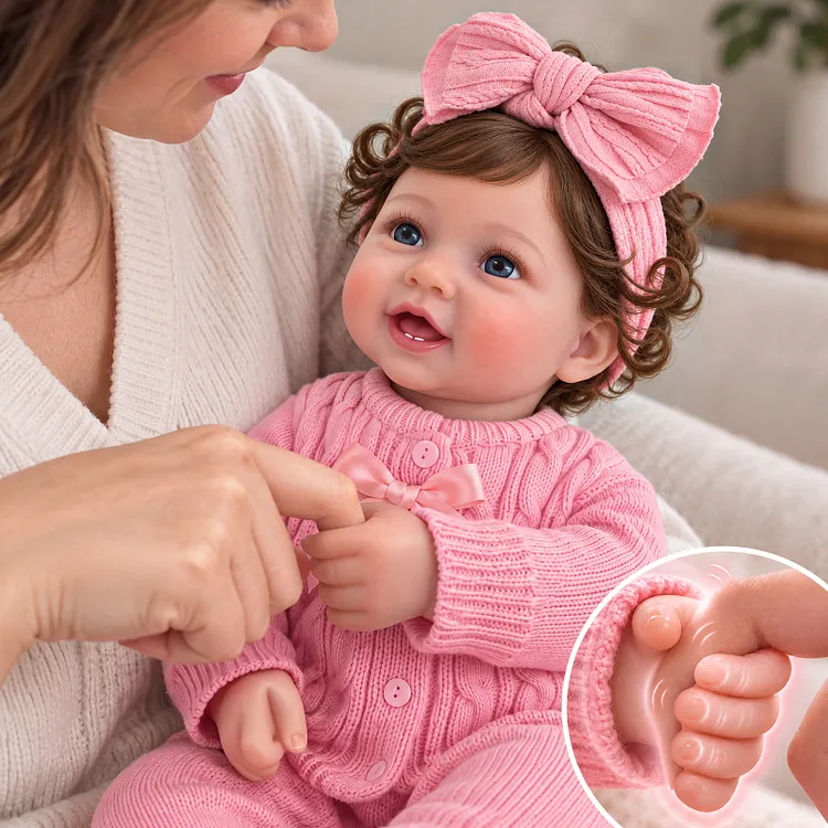 [Pre-Order]Babeside Vead 20-Inch Interactive Reborn Baby Doll with Hand-Holding & Built-In Skeleton for Lifelike Posing