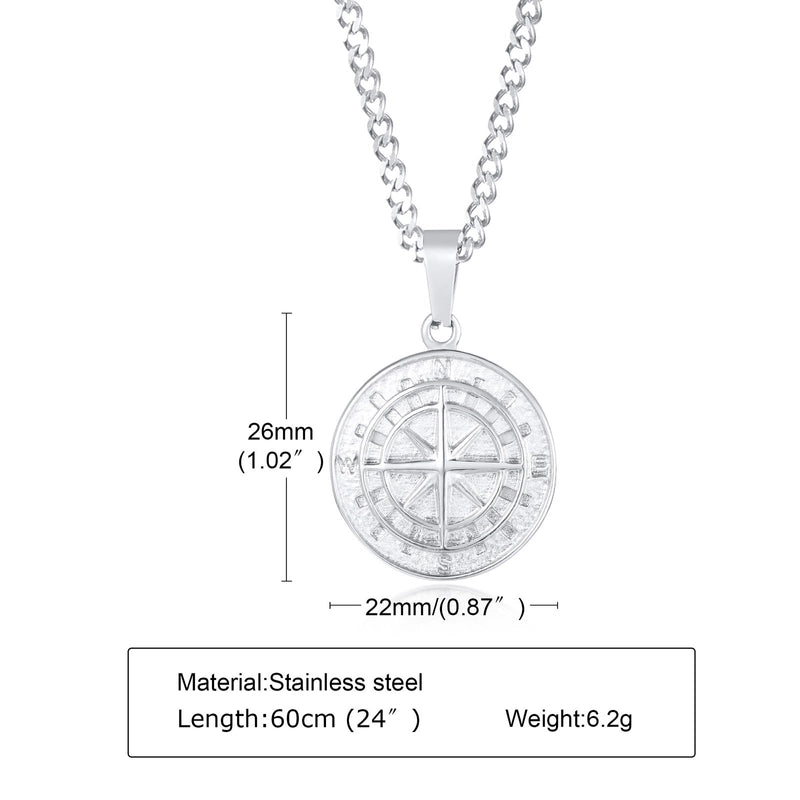 Hip-hop Coin Titanium Steel Men’s Pendant Necklace
