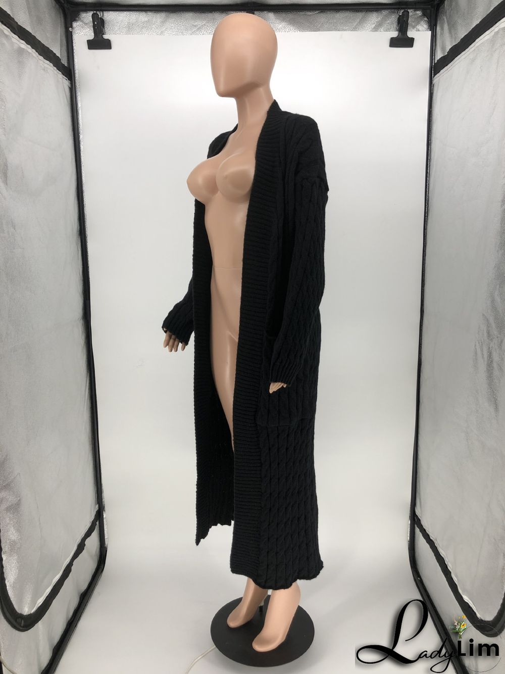 Women Winter Long Sleeve Plush Long Sweater Jacket