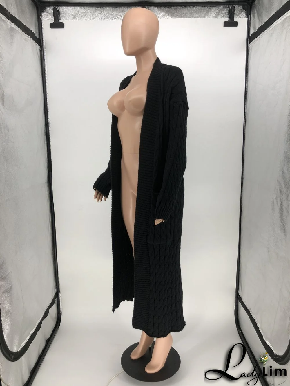 Women Winter Long Sleeve Plush Long Sweater Jacket