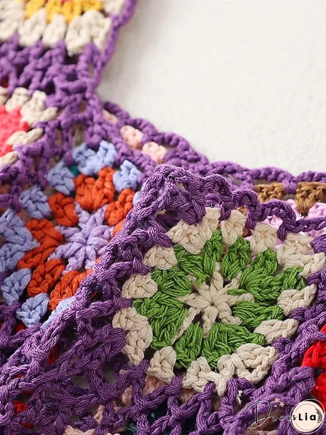 Women's Sweater Vest Jumper Crochet Knit Embroidered Hole Floral Square Neck Stylish Sexy Daily Holiday Summer Spring