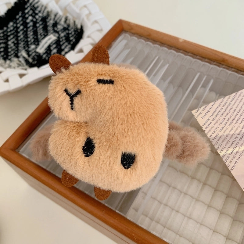 Mood Stable Capabala Plush Hair Ring Hair Accessories Cute Capybara Grip Shark Clip Large Intestine Ring Head Rope Headdress