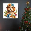 Diamond Painting -5D Full Round Drill Flower Cluster Dog