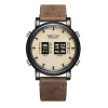 MEGIR Roller Design Men's Personality Creative Watch Trendy Black Technology Cool Concept Design Stainless Steel Strap