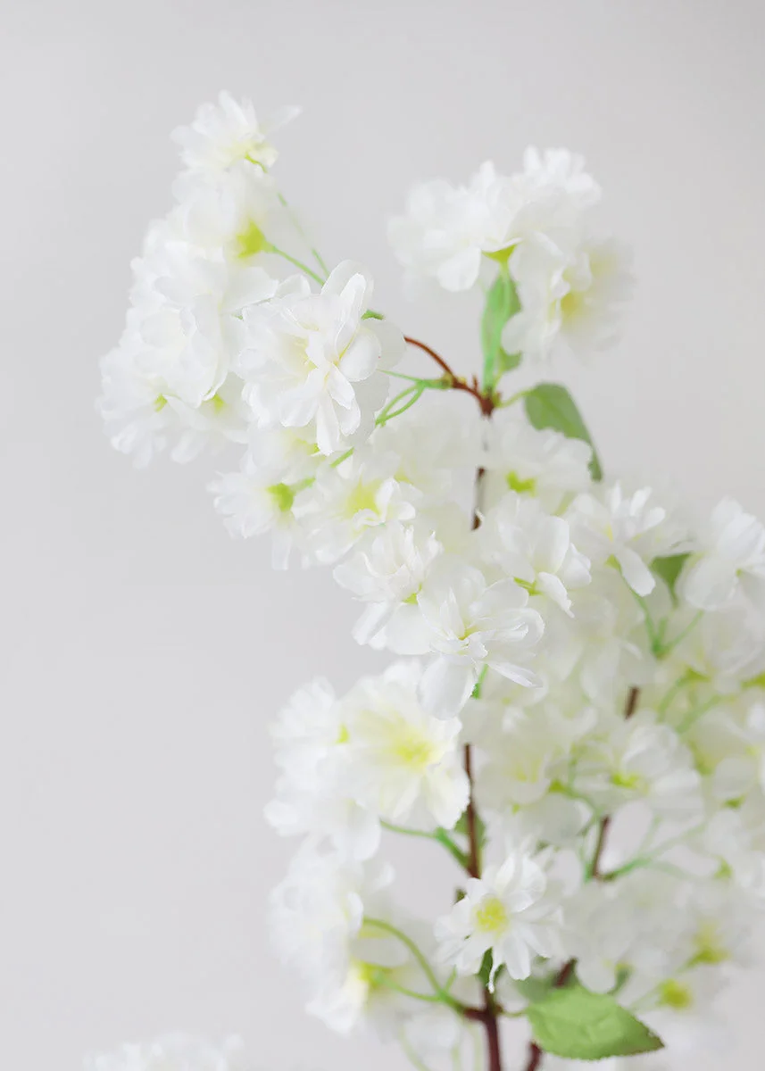 Artificial Spring Cherry Blossoms in Cream - 40"